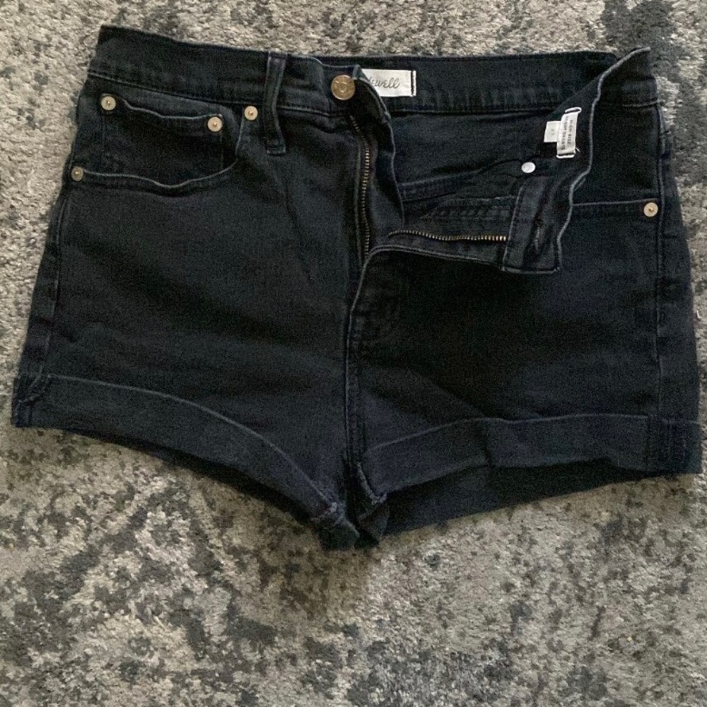 Women’s Madewell Black Curvy High-Rise Denim Jean Shorts